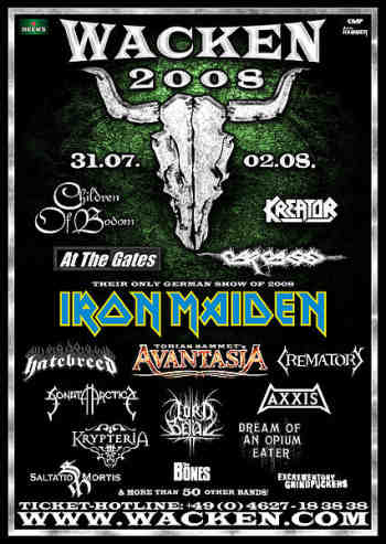 Updated artist list for Wacken Open Air 2008 (5/12/2007)